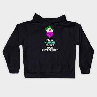 I'm A Nurse What's Your Superpower - Kawaii Beets - Cute Veggies - Graphic Vector Clipart Kids Hoodie